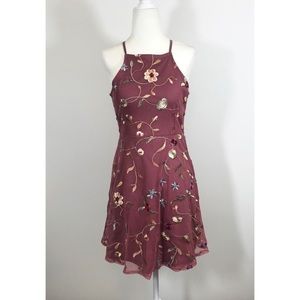 Tilly’s mauve embroidered floral dress